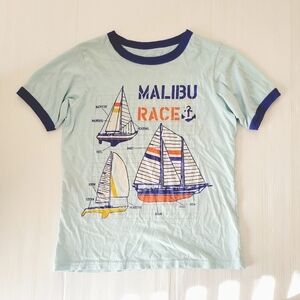 PEEK Boys Malibu Nautical Race Logo T Shirt Top Large 10
